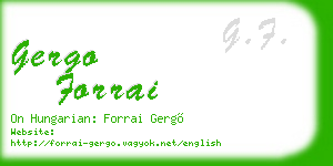 gergo forrai business card
