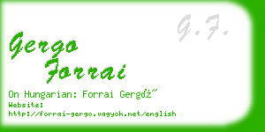 gergo forrai business card